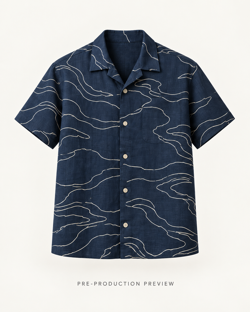 Generated pre-production front preview of Tidal contour shirt.