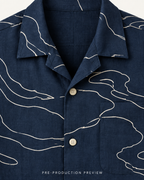 Generated pre-production artwork detail preview of Tidal contour shirt.