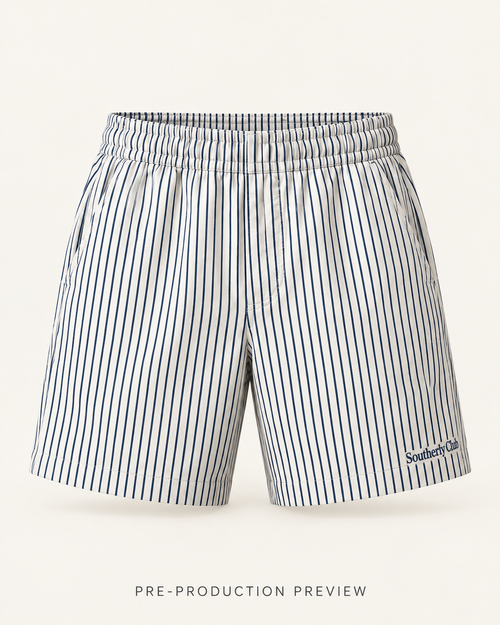 Generated pre-production front preview of Fine stripe pull-on shorts.