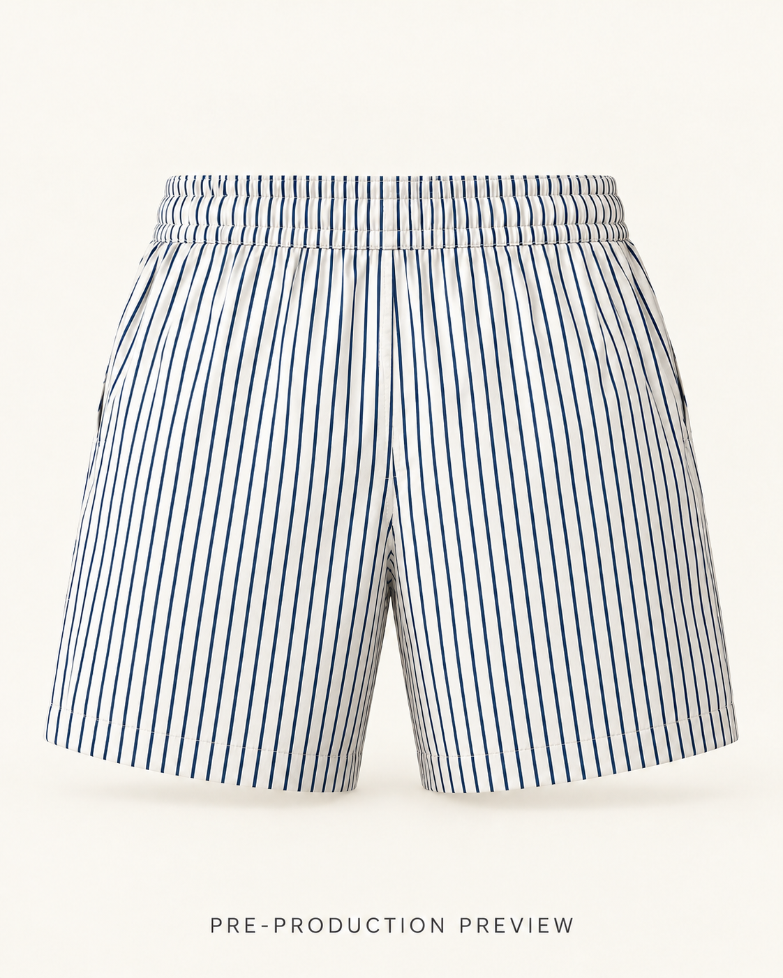 Generated pre-production back preview of Fine stripe pull-on shorts.