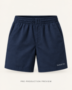 Generated pre-production front preview of Navy everyday shorts.