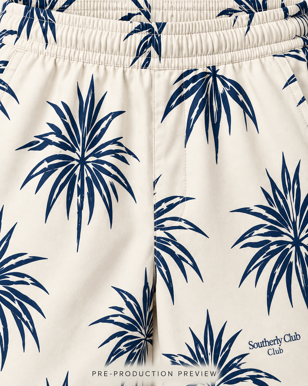 Generated pre-production artwork detail preview of Coastal foliage shorts.