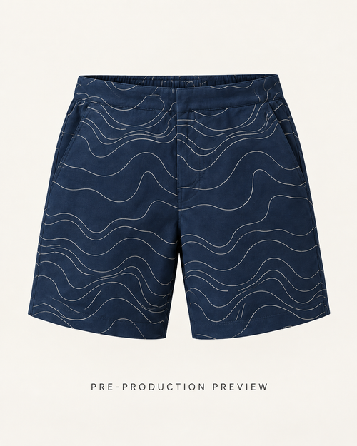 Generated pre-production front preview of Tidal contour shorts.