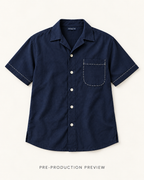 Generated pre-production flat lay preview of Contrast-stitch work shirt.