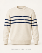 Generated pre-production front preview of Broken stripe crew jumper.