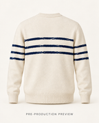 Generated pre-production back preview of Broken stripe crew jumper.