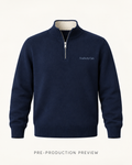 Generated pre-production front preview of Navy quarter-zip jumper.