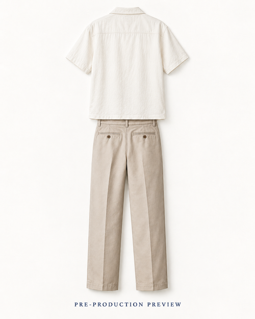 Generated pre-production back preview of Stone pleat trousers.
