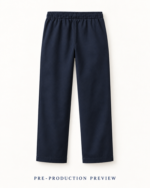 Generated pre-production back preview of Navy drawcord trousers.