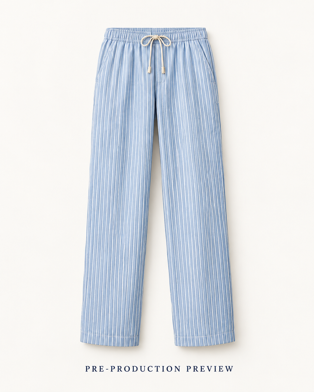Generated pre-production front preview of Blue stripe trousers.