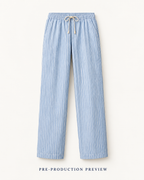 Generated pre-production front preview of Blue stripe trousers.