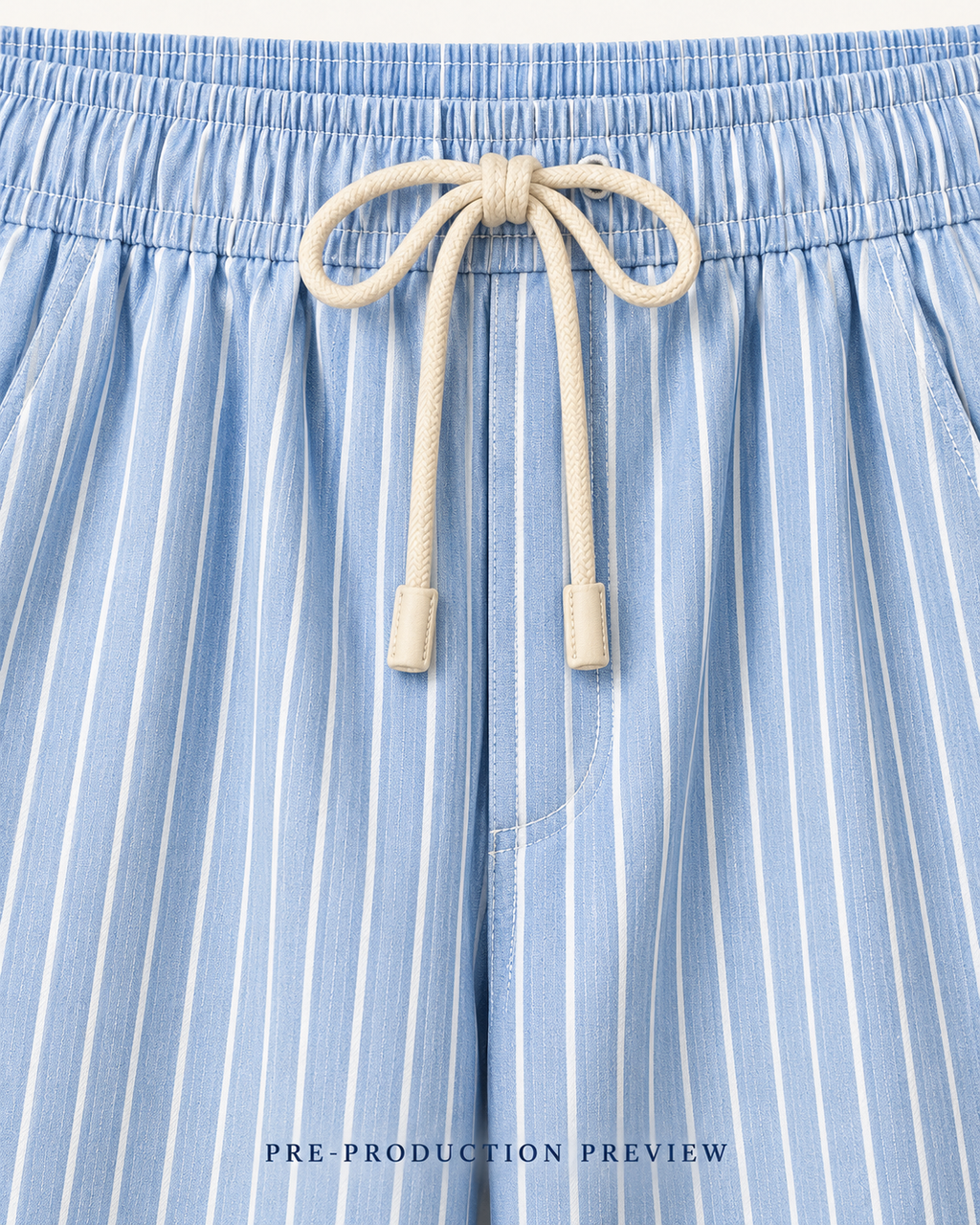 Generated pre-production artwork detail preview of Blue stripe trousers.