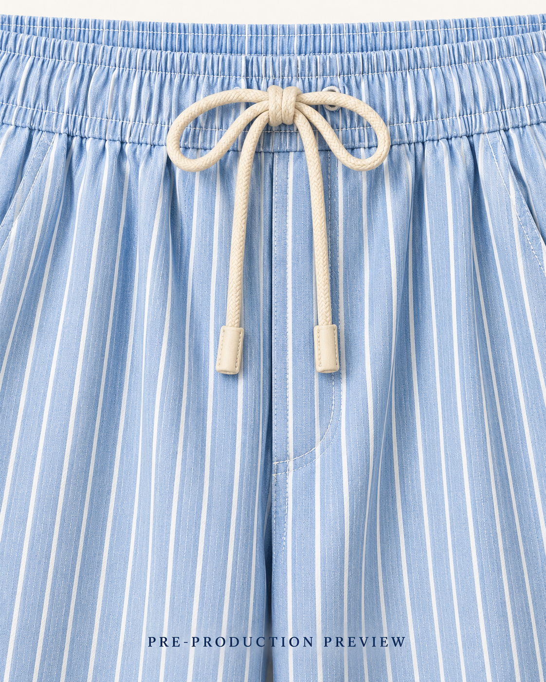 Generated pre-production artwork detail preview of Blue stripe trousers.