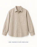 Generated pre-production front preview of Stone pocket overshirt.