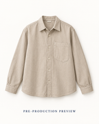 Generated pre-production front preview of Stone pocket overshirt.