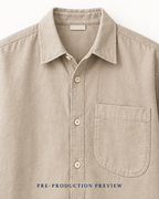 Generated pre-production artwork detail preview of Stone pocket overshirt.