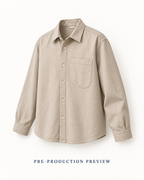 Generated pre-production three quarter preview of Stone pocket overshirt.