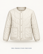 Generated pre-production front preview of Chalk quilted liner.