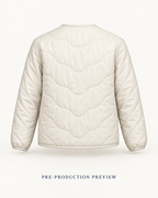 Generated pre-production back preview of Chalk quilted liner.