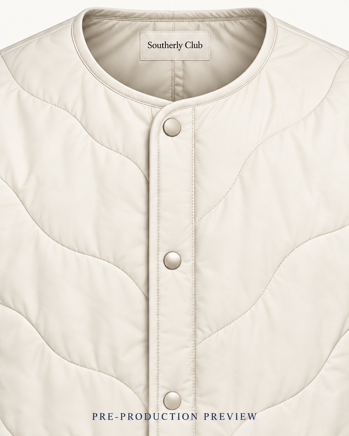 Generated pre-production artwork detail preview of Chalk quilted liner.