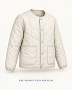 Generated pre-production three quarter preview of Chalk quilted liner.
