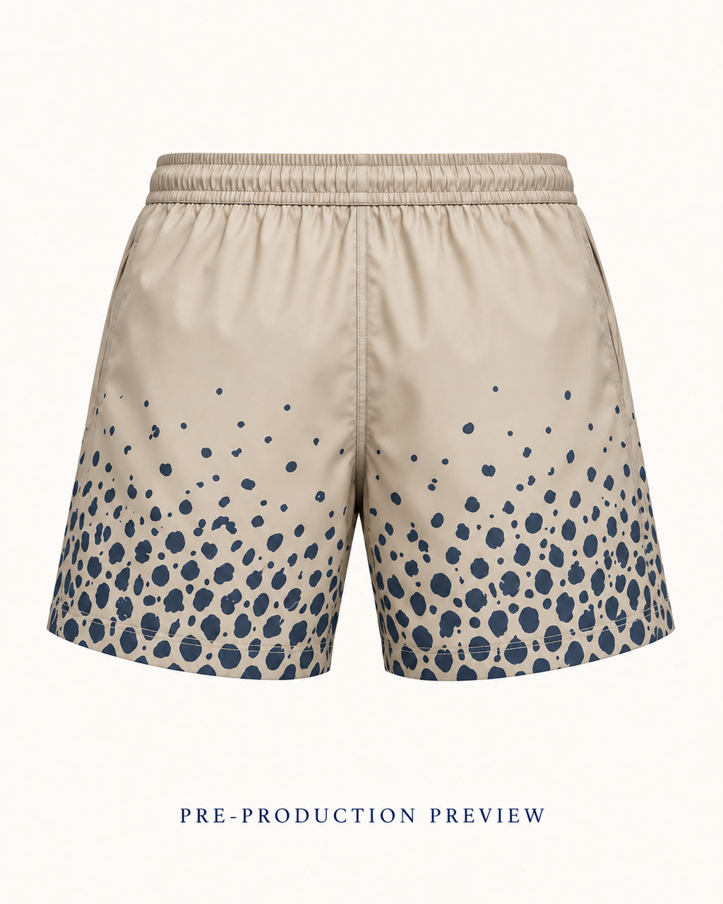 Generated pre-production back preview of Stone pebble swim shorts.