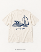 Generated pre-production flat lay preview of Mooring Study Graphic Tee 001.