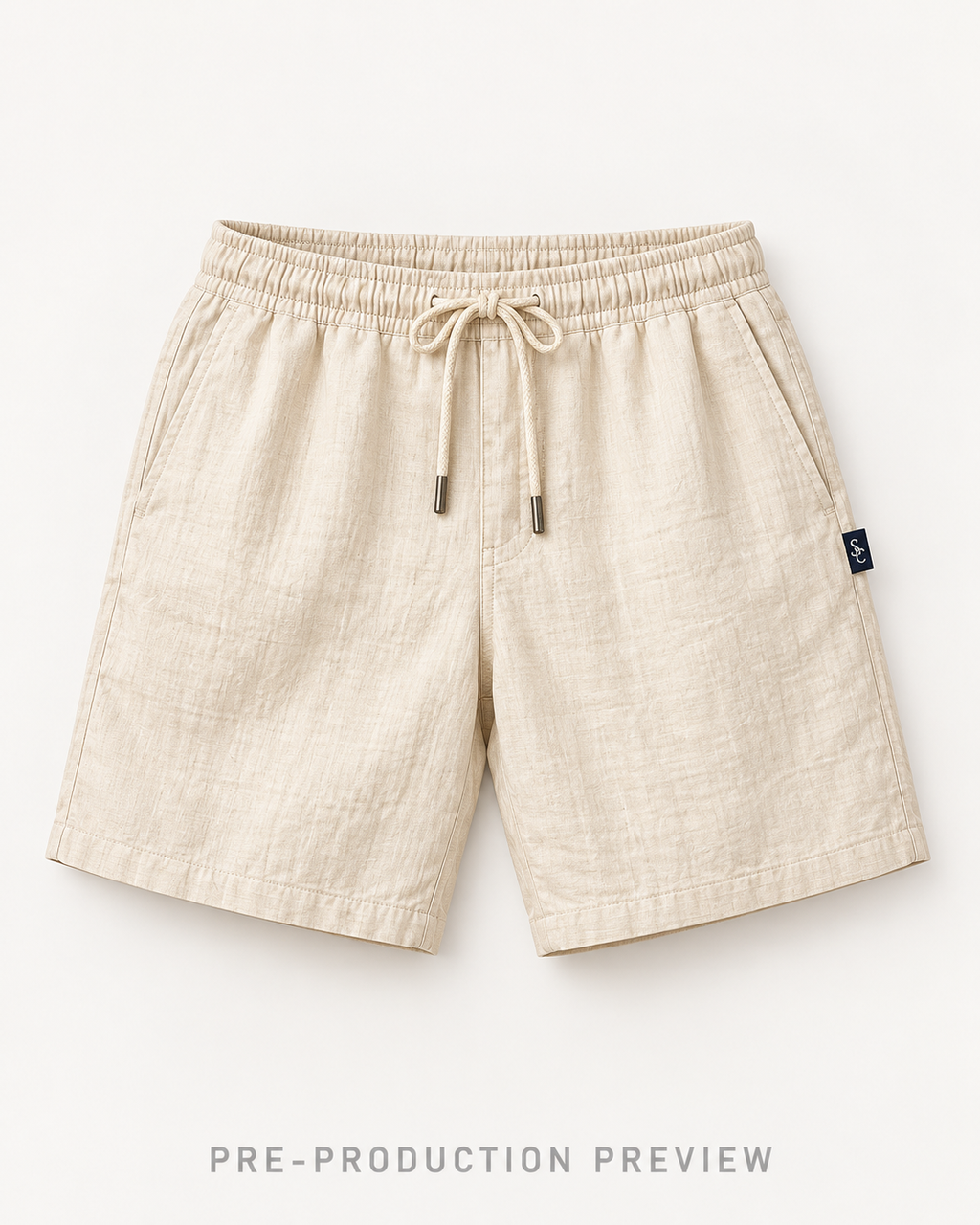 Generated pre-production flat lay preview of Southerly Linen Short 009.