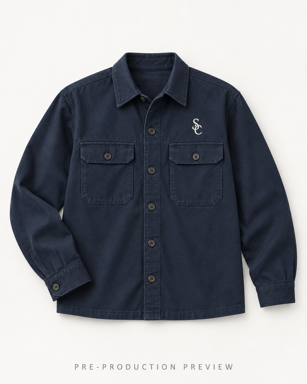 Generated pre-production flat lay preview of Southerly Cotton Overshirt 010.