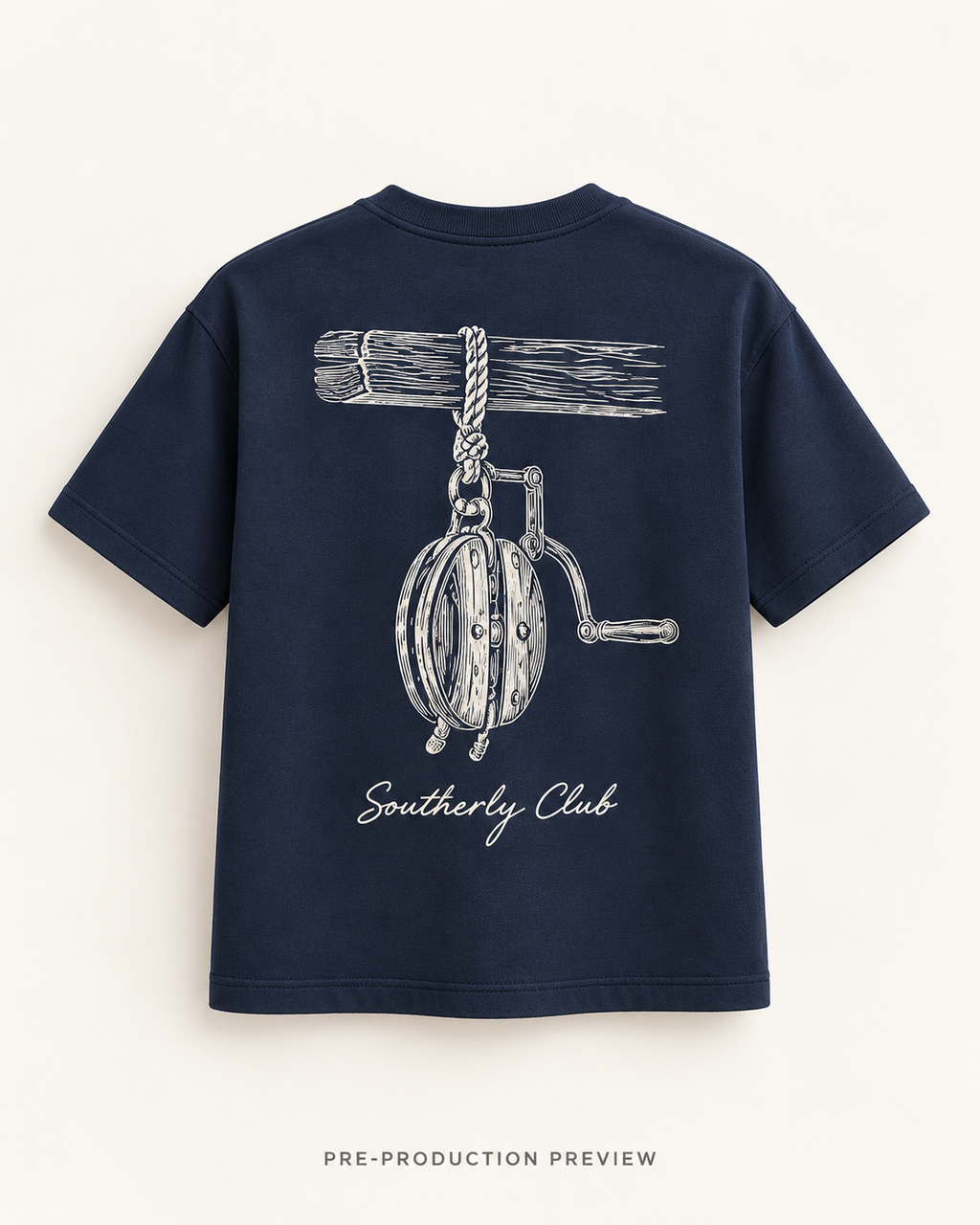 Generated pre-production back preview of Rope Pulley Graphic Tee 013.