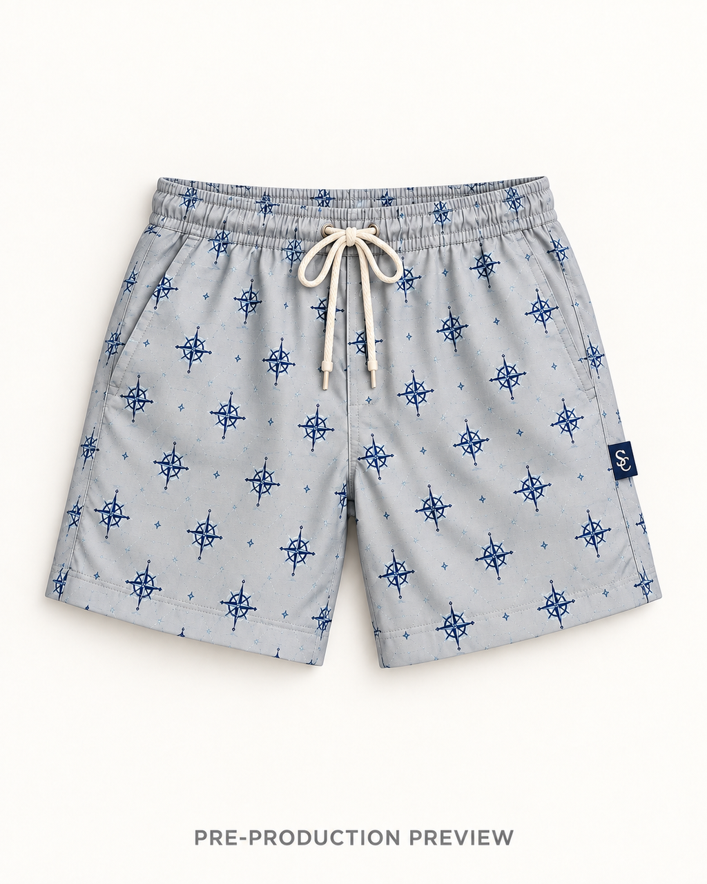 Generated pre-production flat lay preview of Southerly Swim Short 019.
