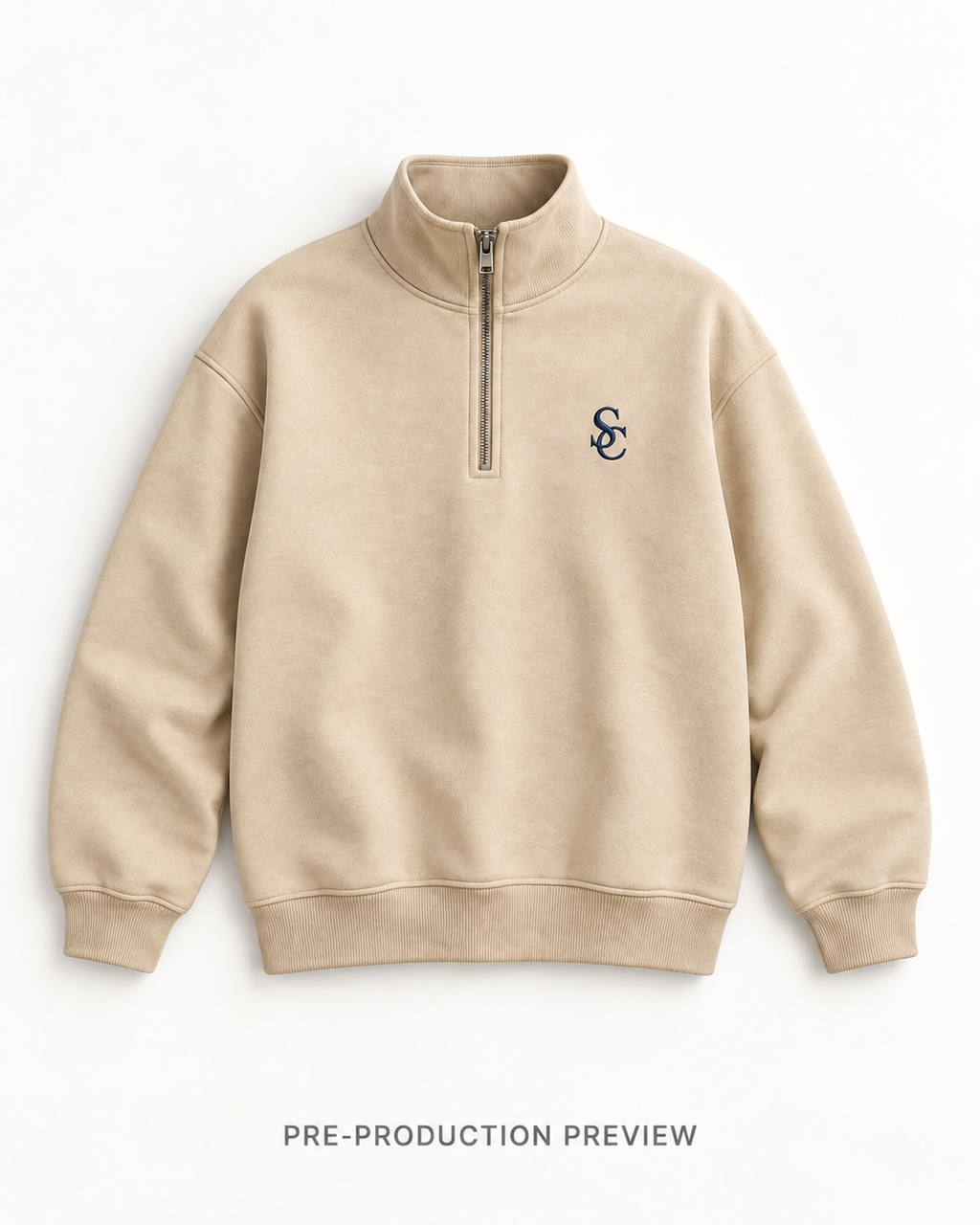 Generated pre-production flat lay preview of Southerly Quarter-Zip Sweatshirt 023.
