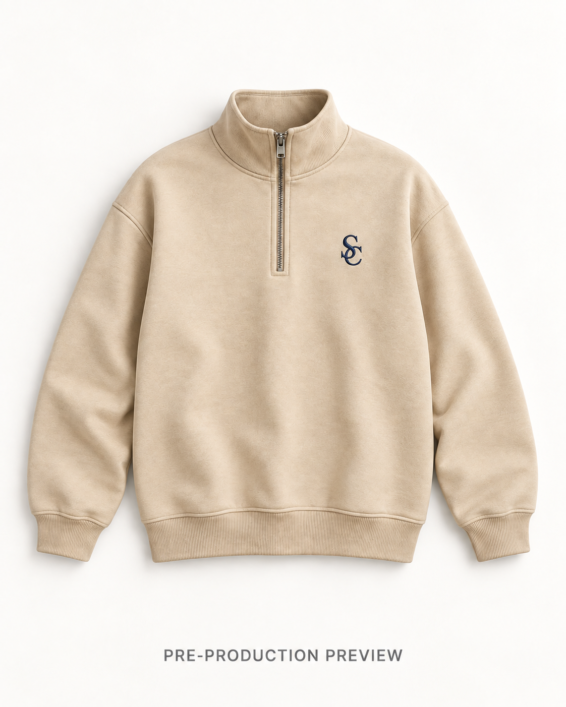 Generated pre-production flat lay preview of Southerly Quarter-Zip Sweatshirt 023.