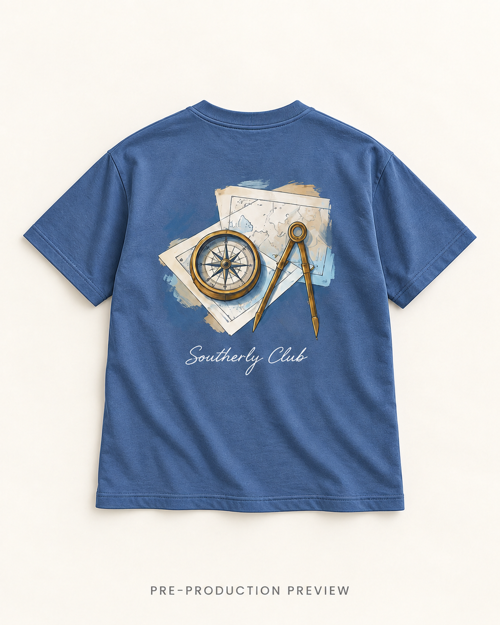 Generated pre-production flat lay preview of Navigation Desk Graphic Tee 024.