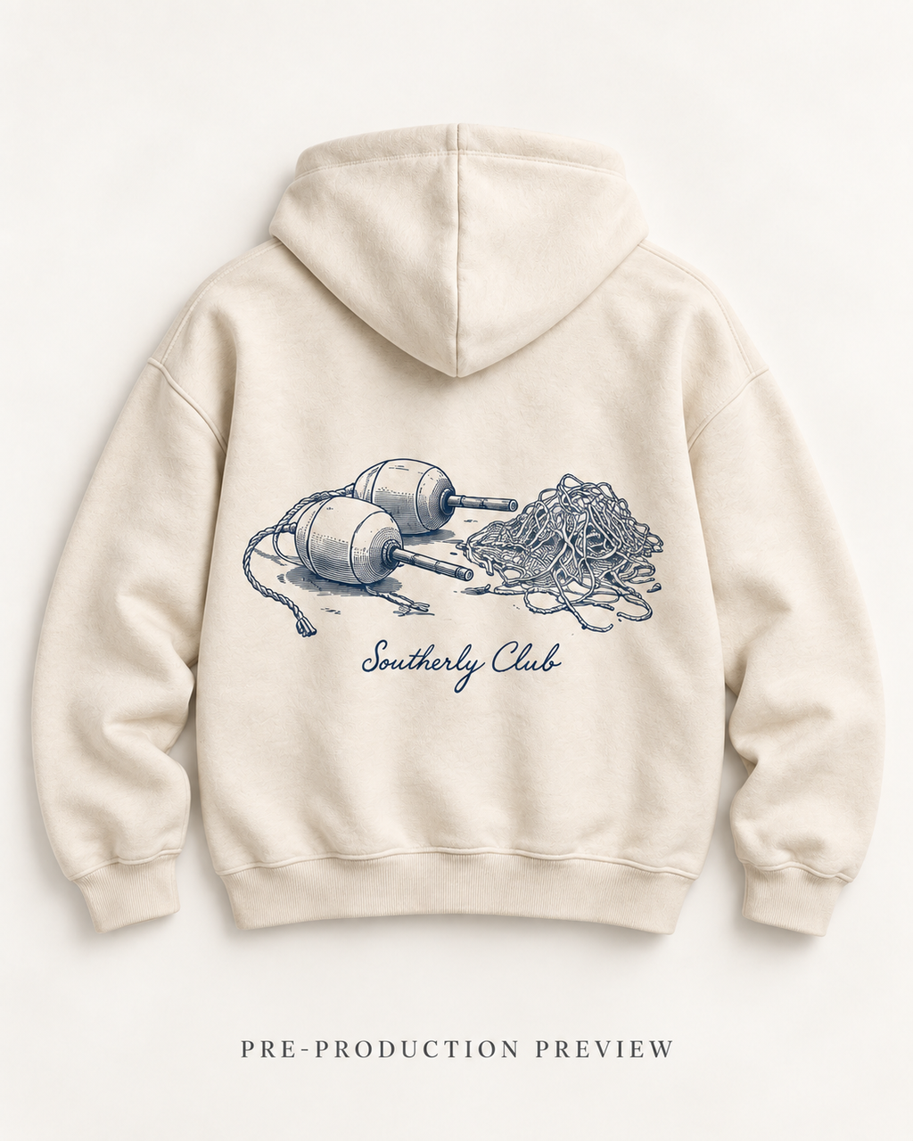 Generated pre-production flat lay preview of Breakwater Gear Graphic Hoodie 025.