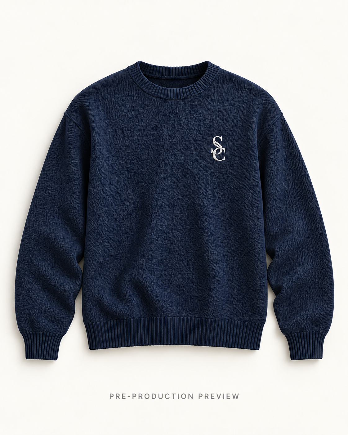 Generated pre-production flat lay preview of Southerly Crew Knit 026.