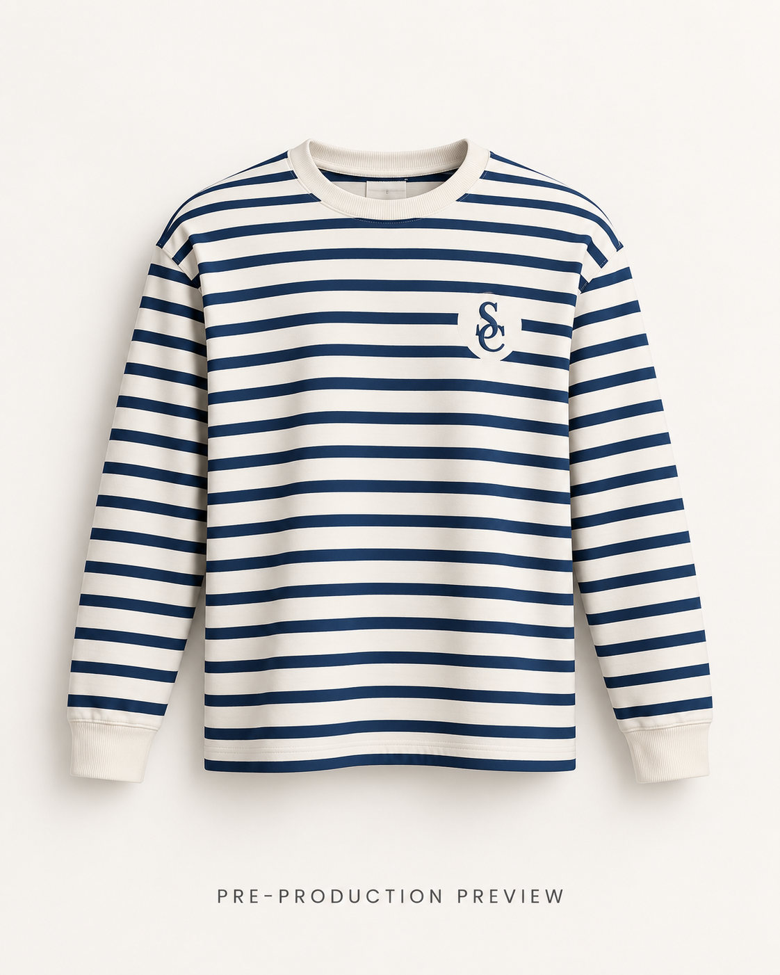 Generated pre-production front preview of Southerly Stripe Long-Sleeve Tee 028.