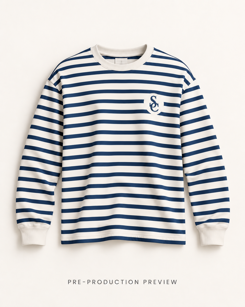 Generated pre-production flat lay preview of Southerly Stripe Long-Sleeve Tee 028.
