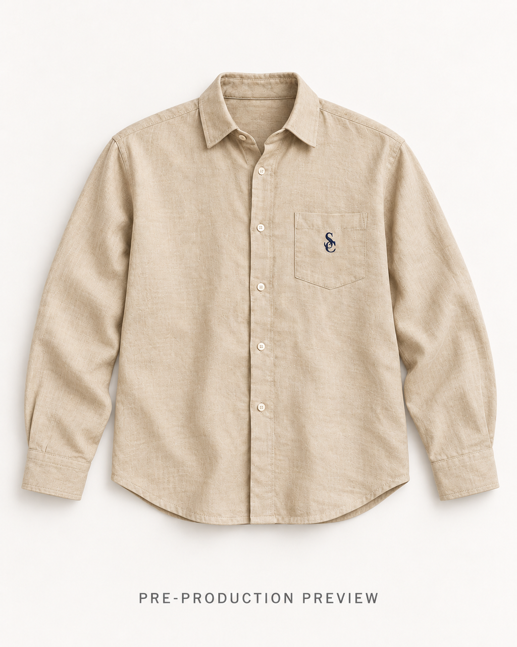 Generated pre-production flat lay preview of Southerly Summer Shirt 031.