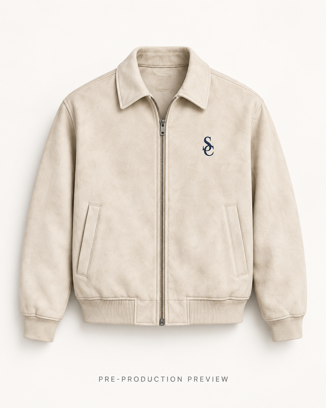 Generated pre-production front preview of Southerly Suede Blouson 033.