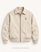 Generated pre-production flat lay preview of Southerly Suede Blouson 033.