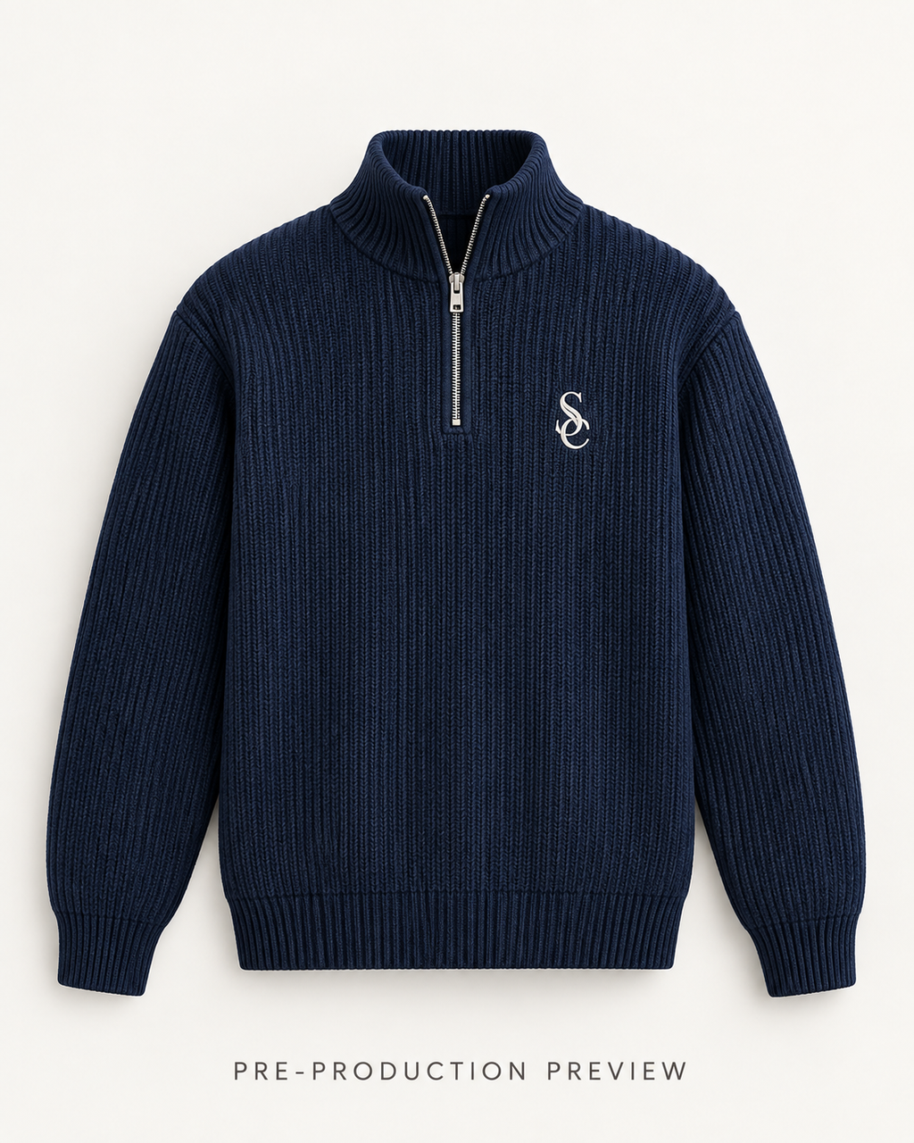 Generated pre-production front preview of Southerly Wool Half-Zip 034.