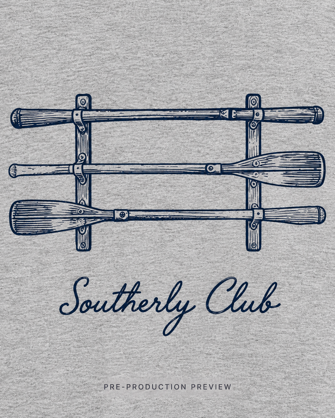 Generated pre-production artwork detail preview of Oar Rack Graphic Tee 035.