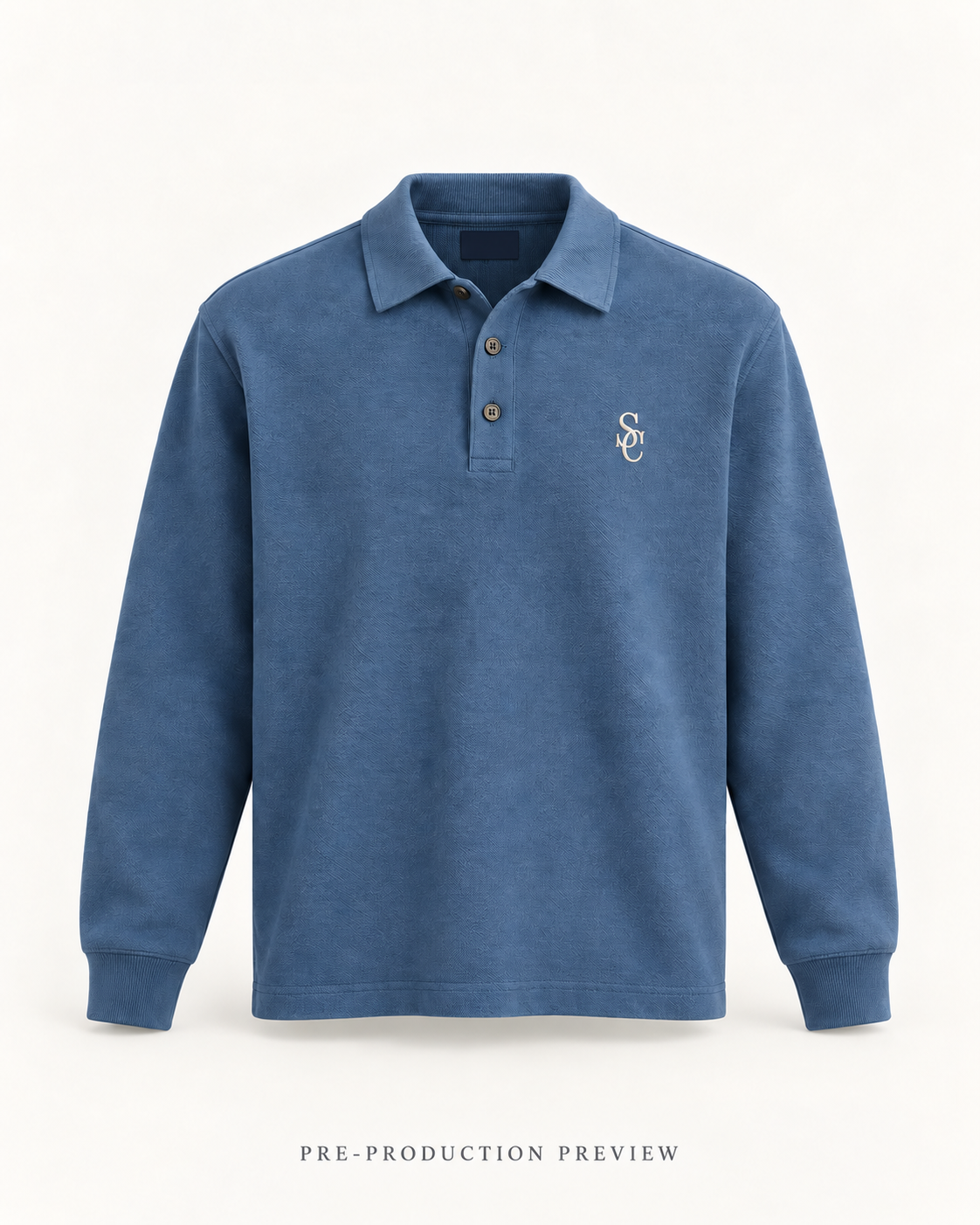 Generated pre-production front preview of Southerly Long-Sleeve Polo 040.
