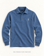 Generated pre-production flat lay preview of Southerly Long-Sleeve Polo 040.