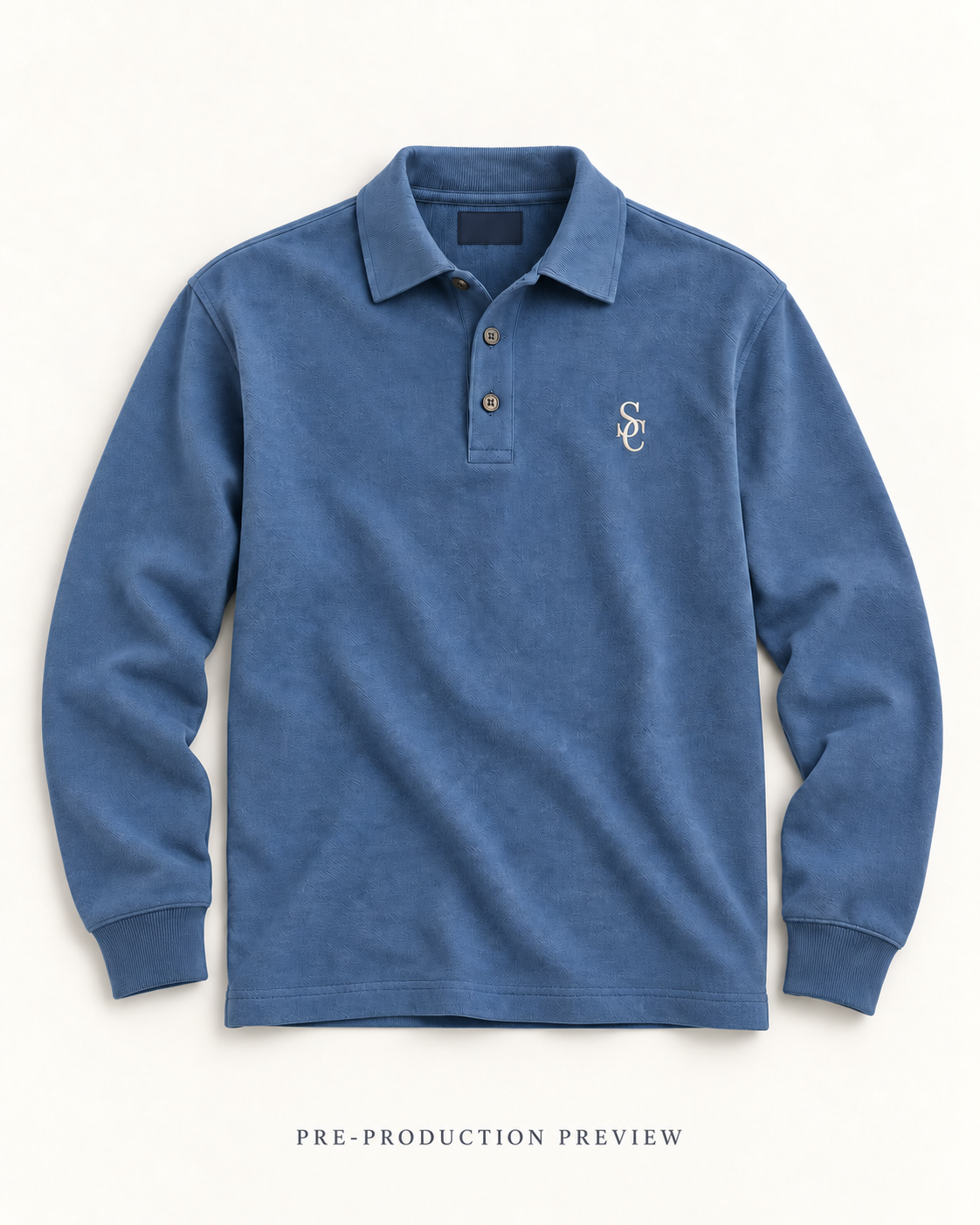 Generated pre-production flat lay preview of Southerly Long-Sleeve Polo 040.