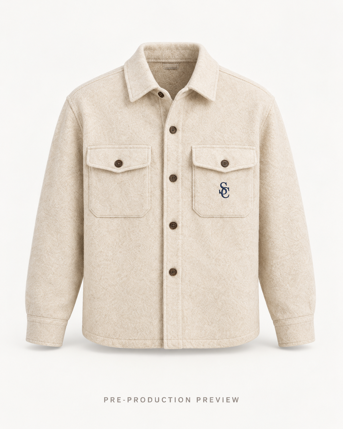 Generated pre-production front preview of Southerly Wool Overshirt 044.