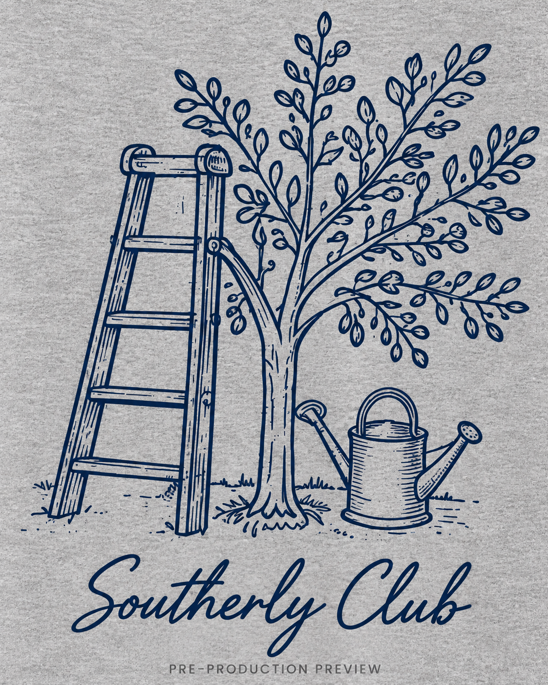 Generated pre-production artwork detail preview of Garden Ladder Graphic Hoodie 046.