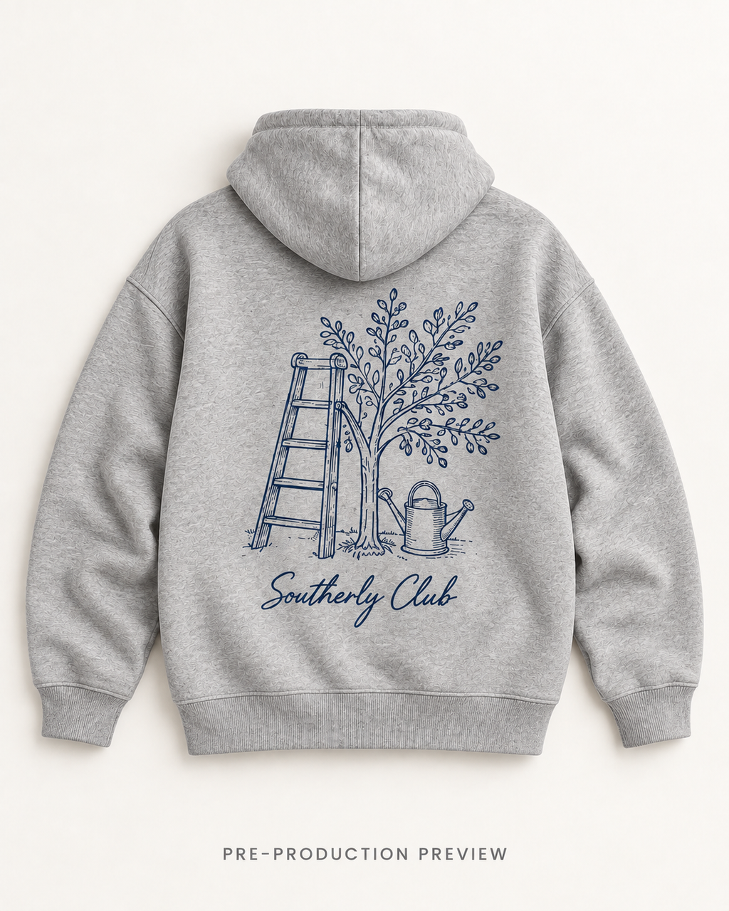 Generated pre-production flat lay preview of Garden Ladder Graphic Hoodie 046.
