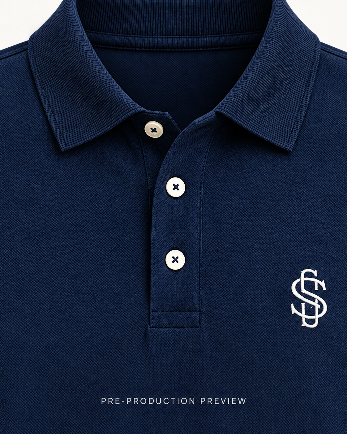 Generated pre-production artwork detail preview of Southerly Short-Sleeve Polo 050.